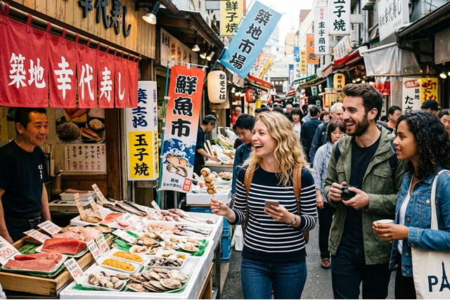 築地市場のインバウンド観光客